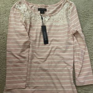 NWT Metaphor striped lace top